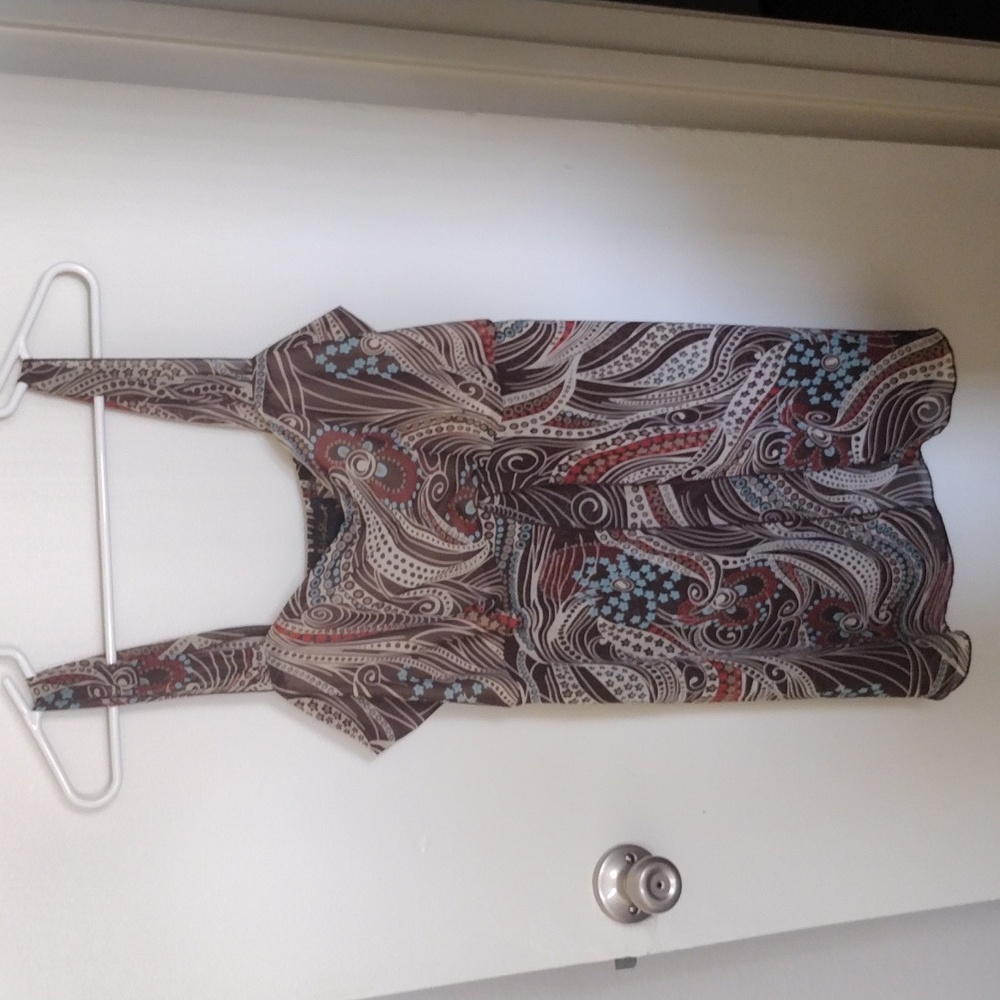 .Brown & Tan flowy tank top